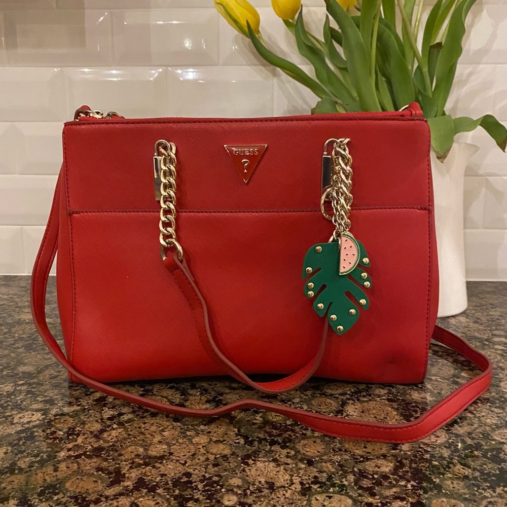 GUESS ? Red Carryall Handbag